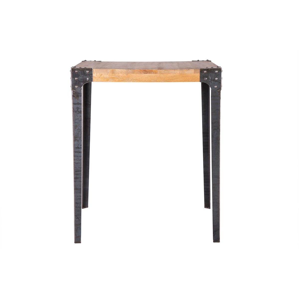 Mesa de bar cuadrada diseño industrial madera y metal MADISON