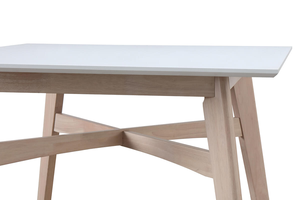 Mesa de bar cuadrada madera tablero blanco LEENA