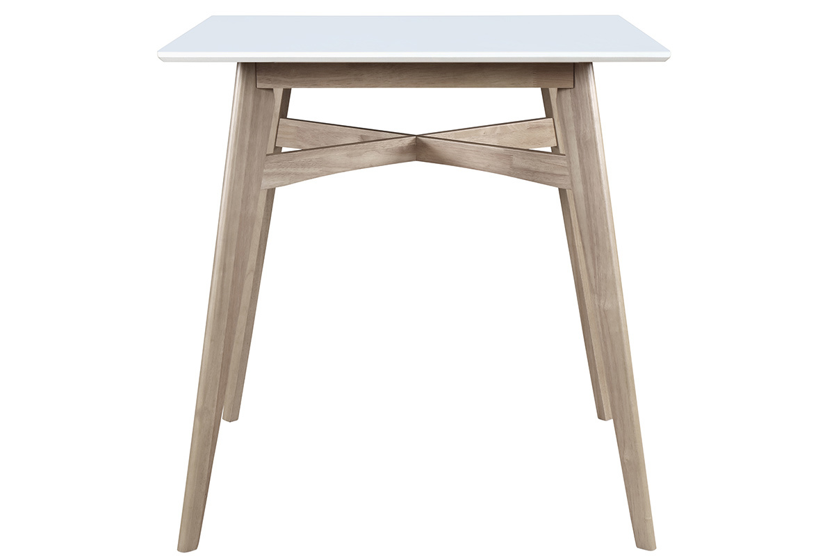 Mesa de bar cuadrada madera tablero blanco LEENA