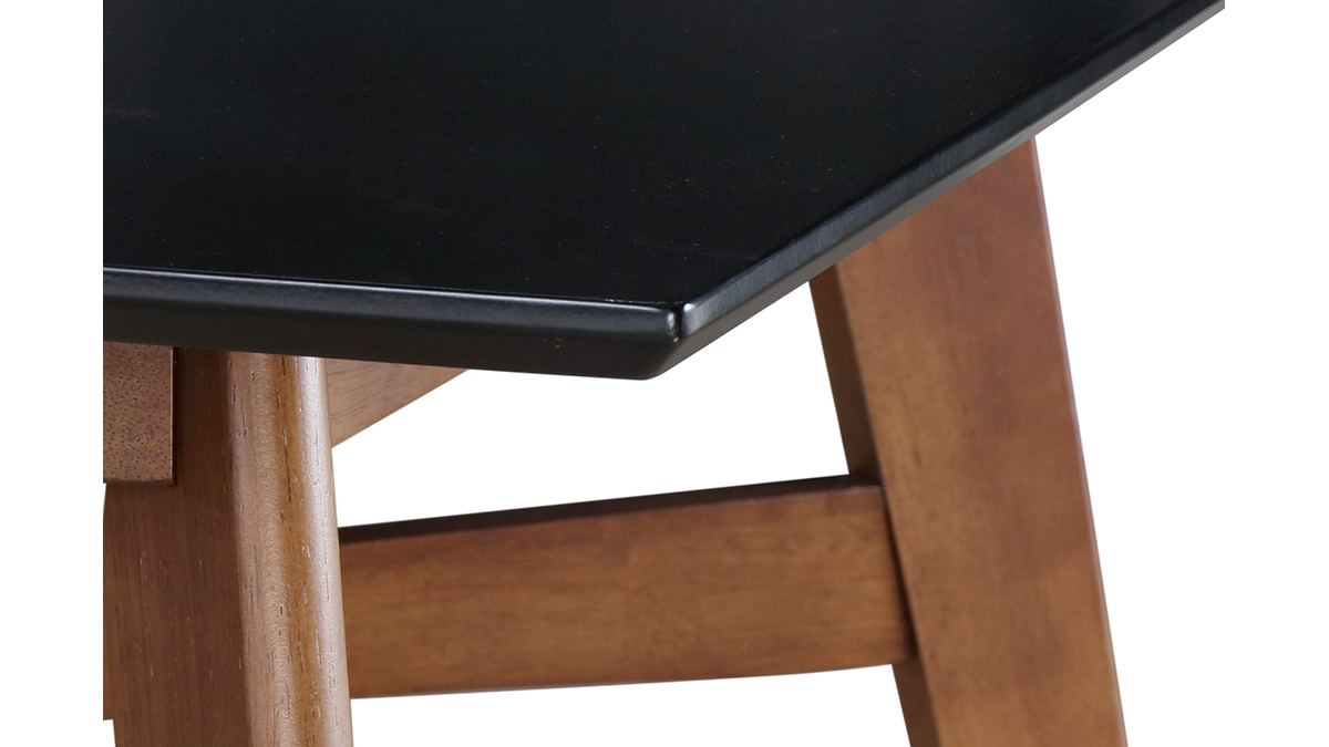 Mesa de bar cuadrada madera tablero negro LEENA