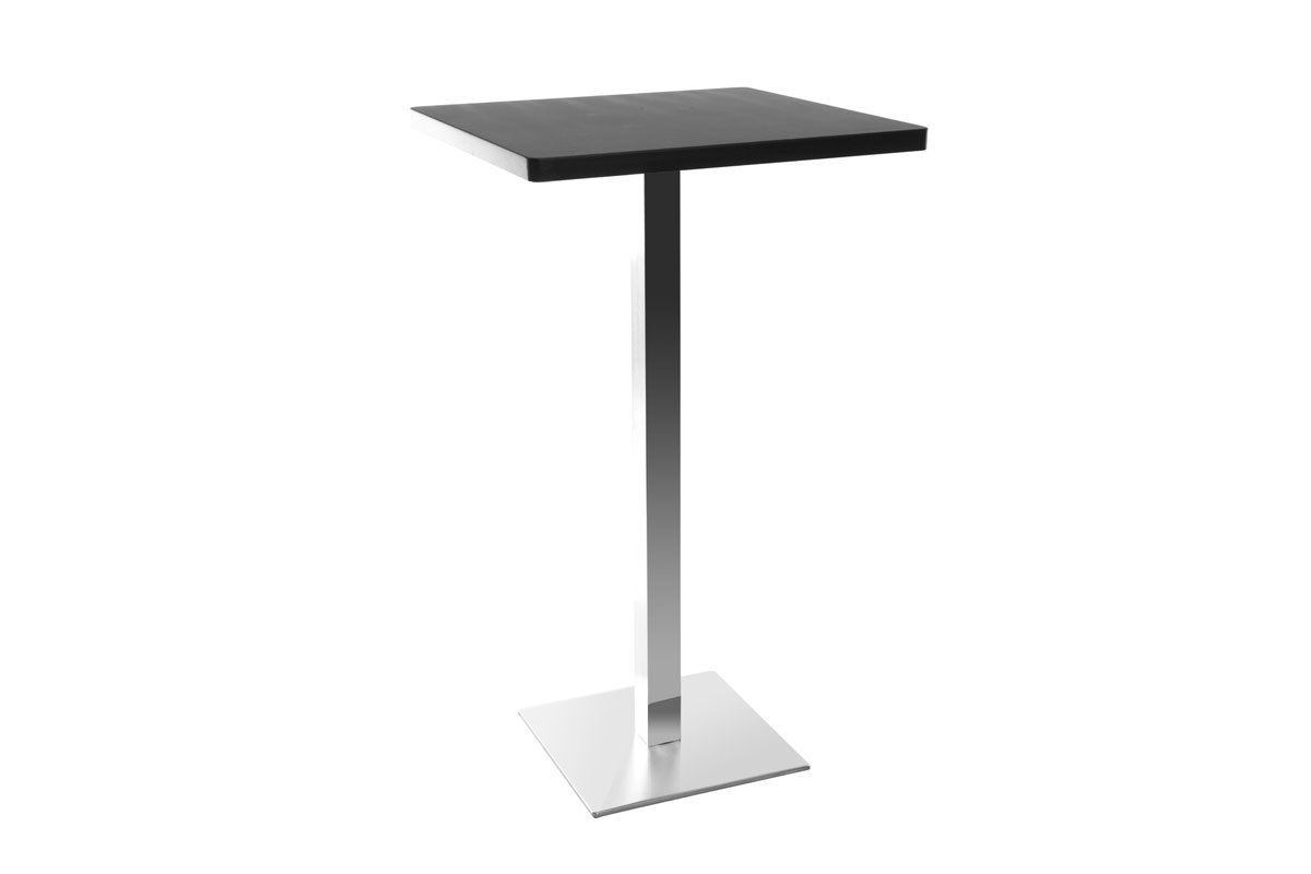 Mesa de bar diseo cuadrado negro pata central JORY