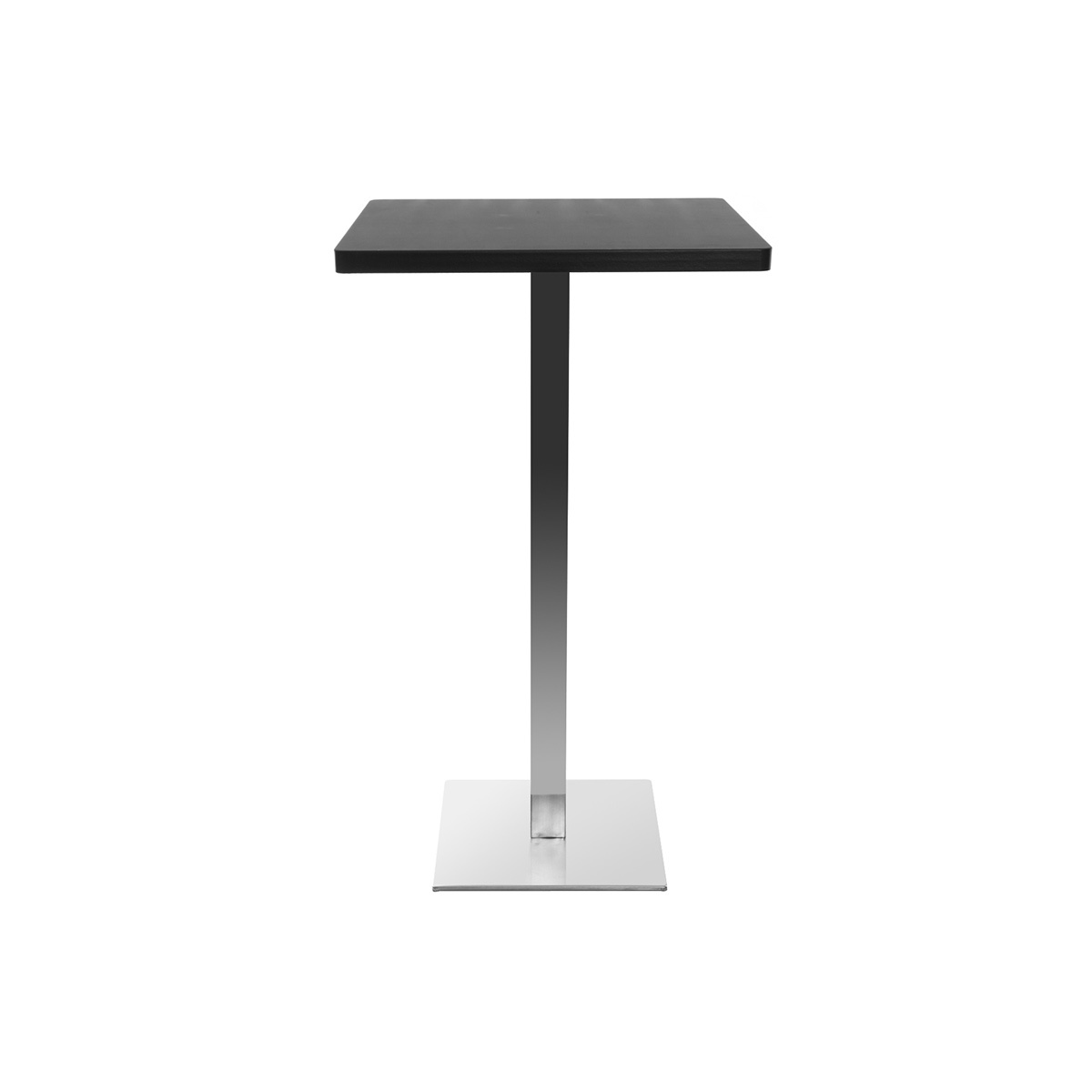 Mesa de bar diseño cuadrado negro pata central JORY