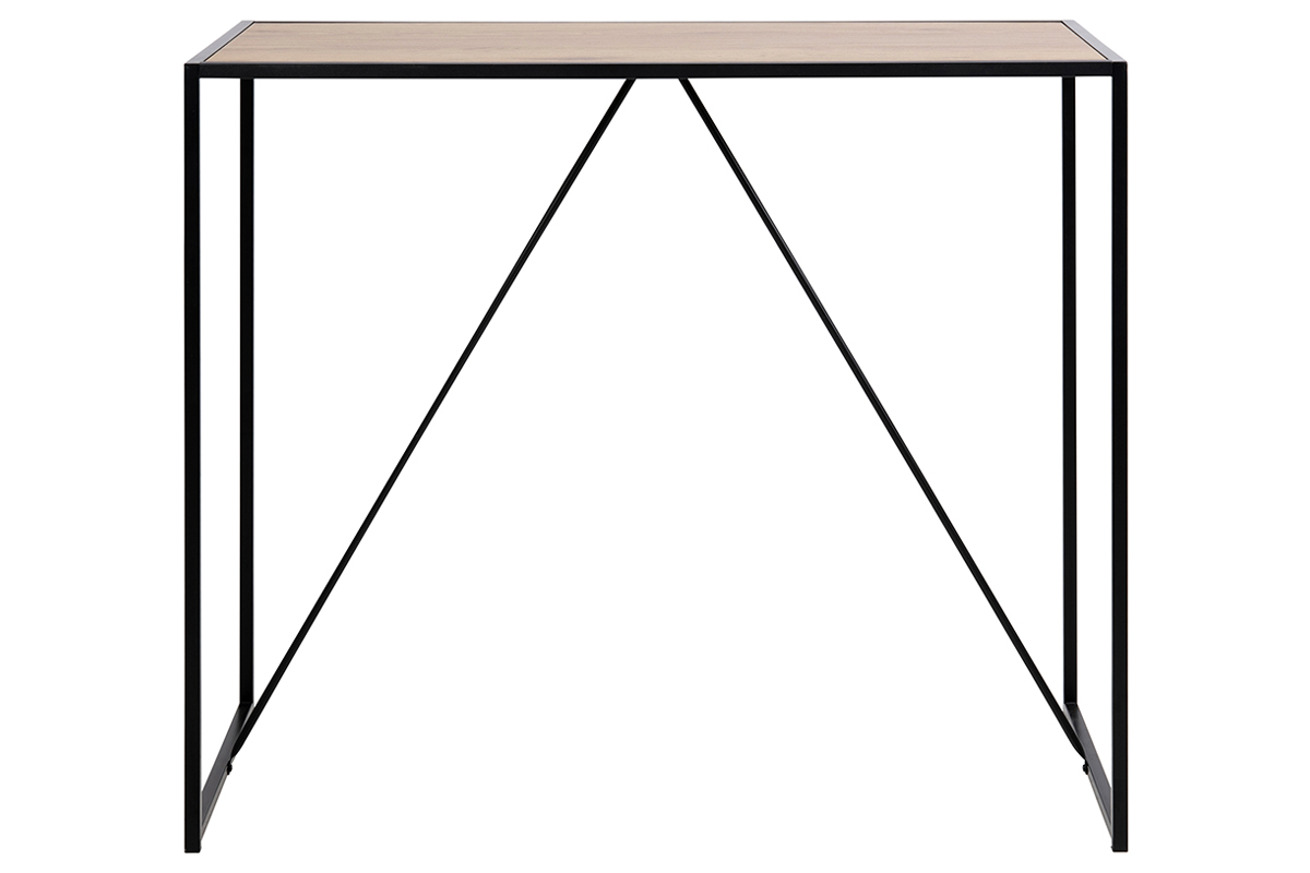 Mesa de bar en madera y patas en metal negro TRESCA