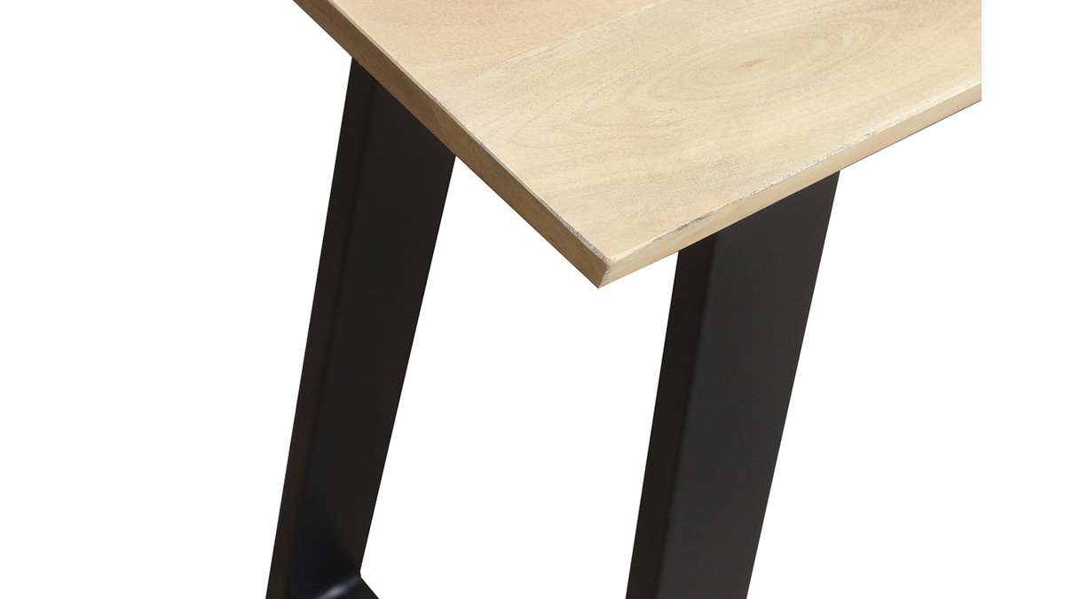 Mesa de bar en mango y metal negro L120 cm VIJAY