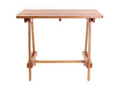 Mesa de bar en pino y teca BELLINI - Mesa de bar en pino y teca BELLINI