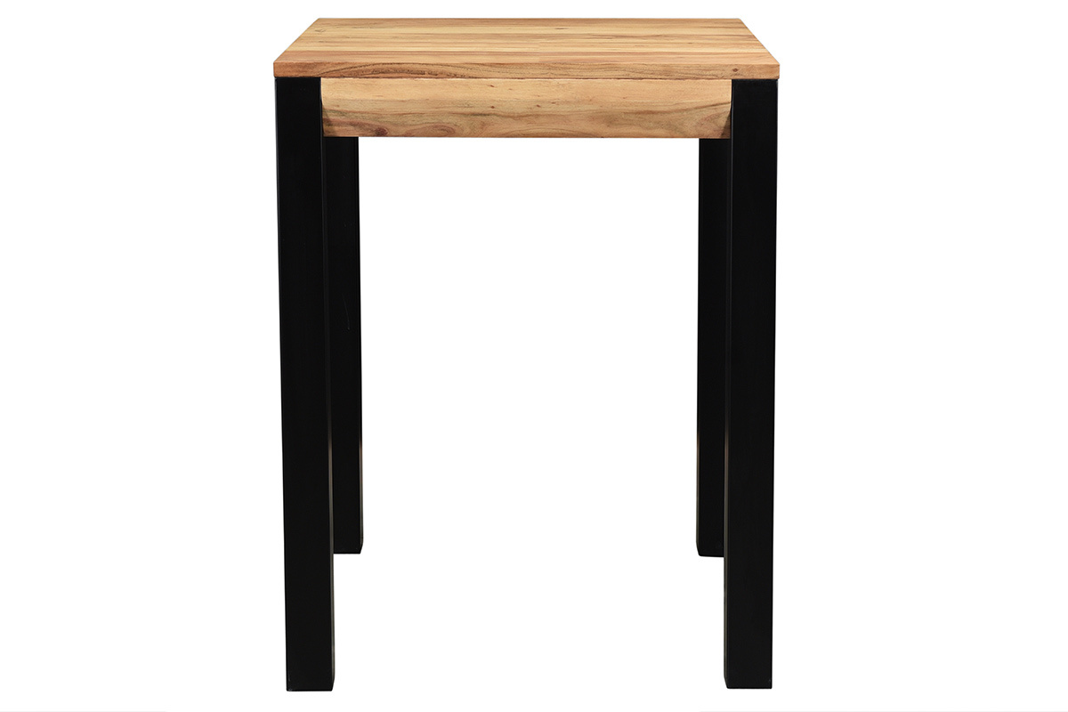 Mesa de bar extensible en acacia y metal L80-135 cm TRAP