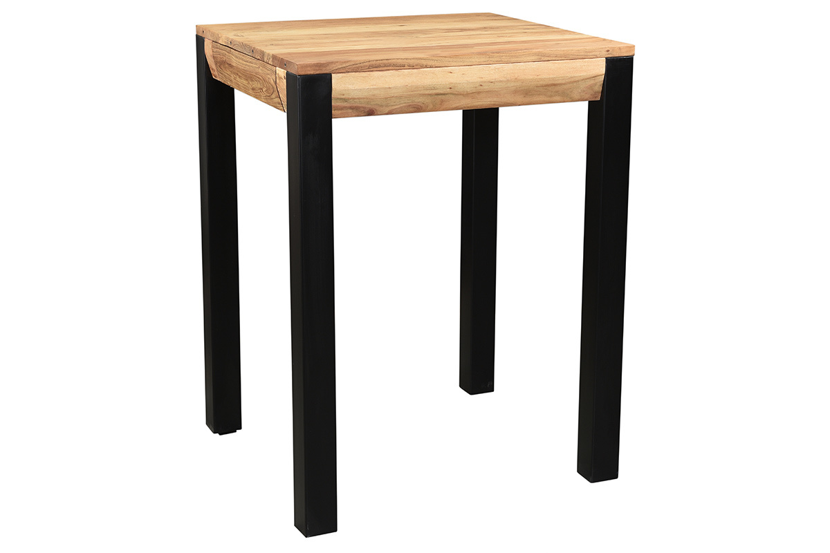 Mesa de bar extensible en acacia y metal L80-135 cm TRAP