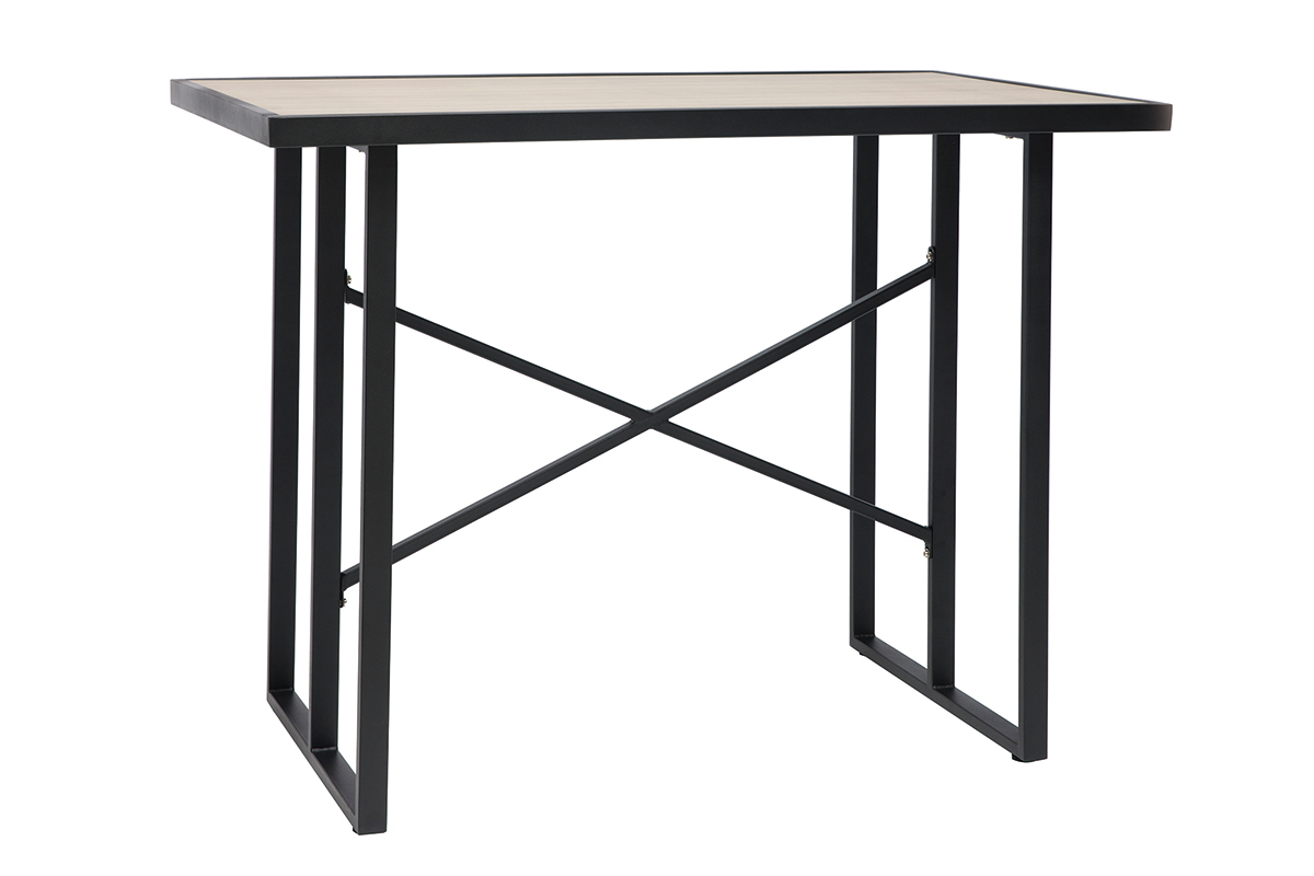Mesa de bar exterior metal y vidrio decoracin madera QUITO