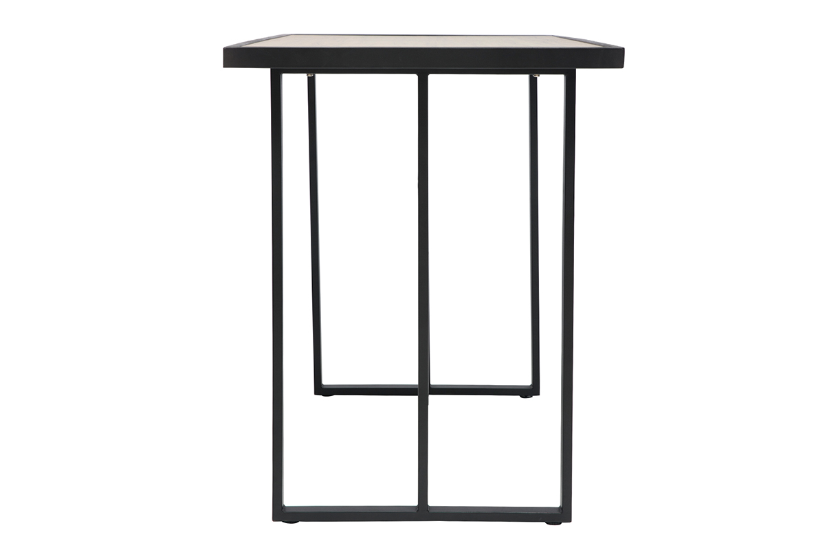 Mesa de bar exterior metal y vidrio decoracin madera QUITO
