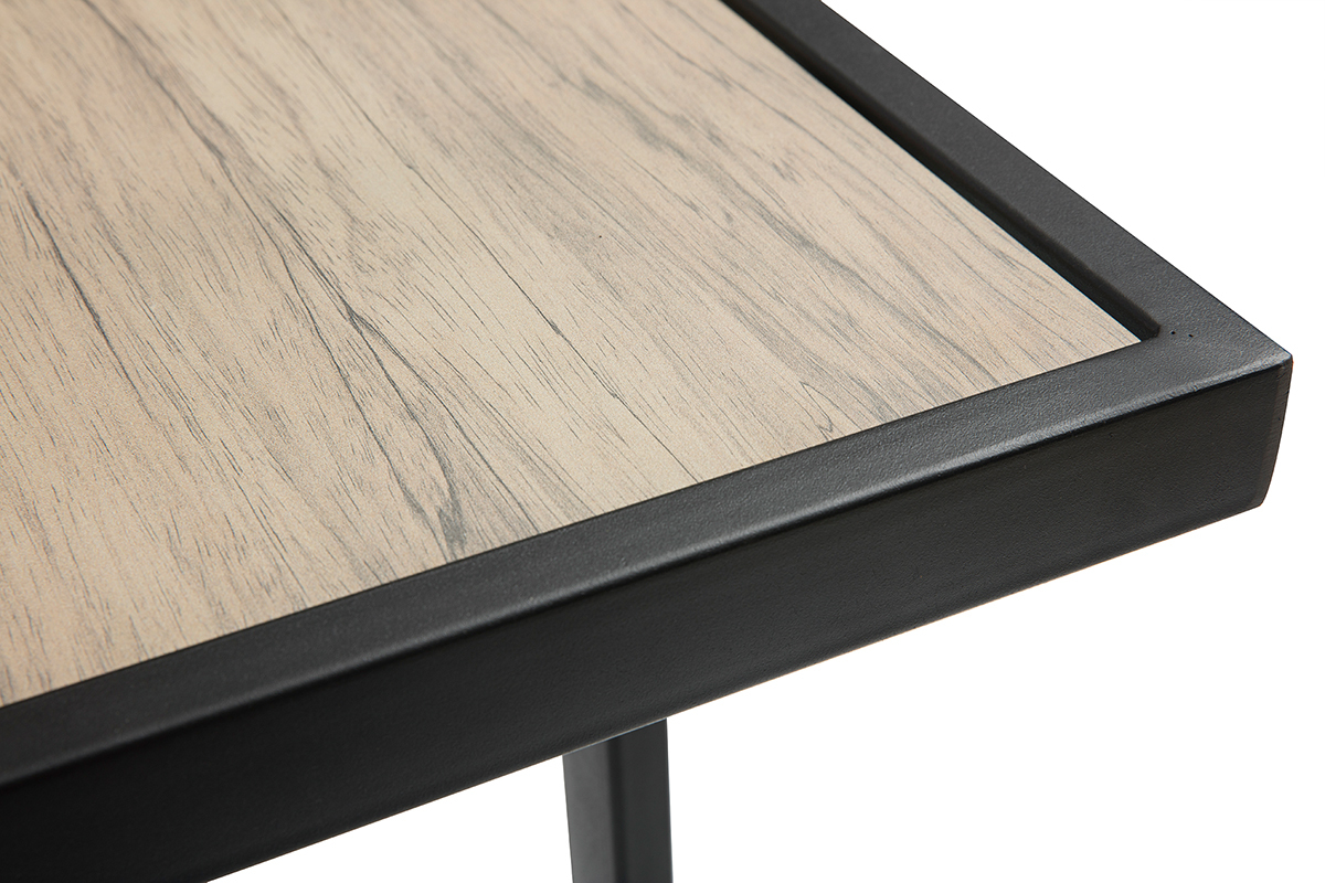 Mesa de bar exterior metal y vidrio decoracin madera QUITO