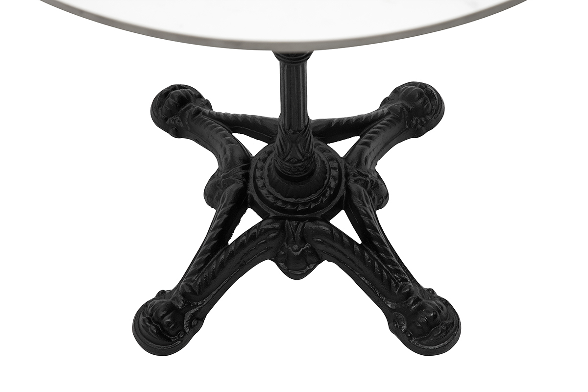 Mesa de bar mrmol blanco y metal negro CONTY
