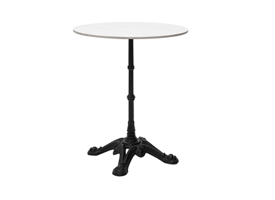 Mesa de bar mármol blanco y metal negro CONTY - Mesa de bar mármol blanco y metal negro CONTY