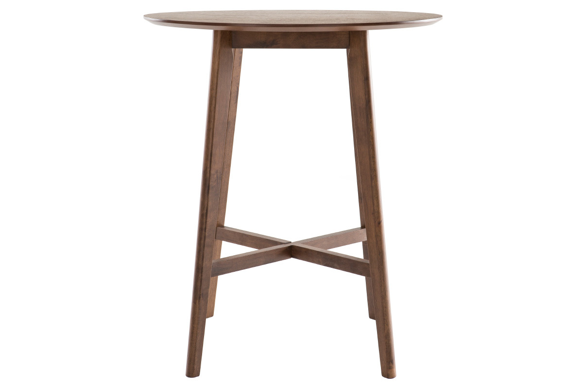 Mesa de bar moderna redonda madera nogal DEMORY