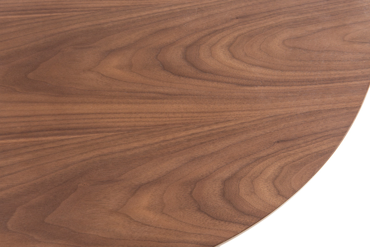 Mesa de bar moderna redonda madera nogal DEMORY