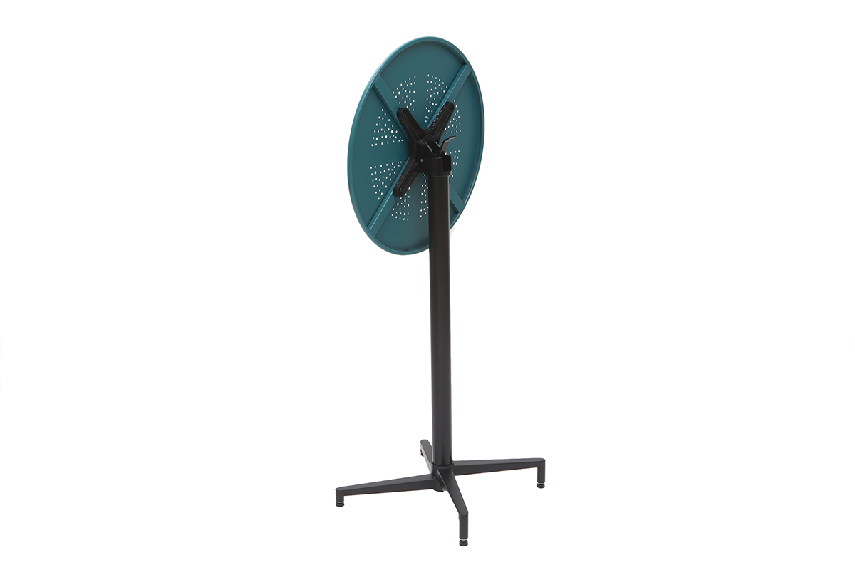 Mesa de bar plegable redonda en metal azul petrleo DOTS