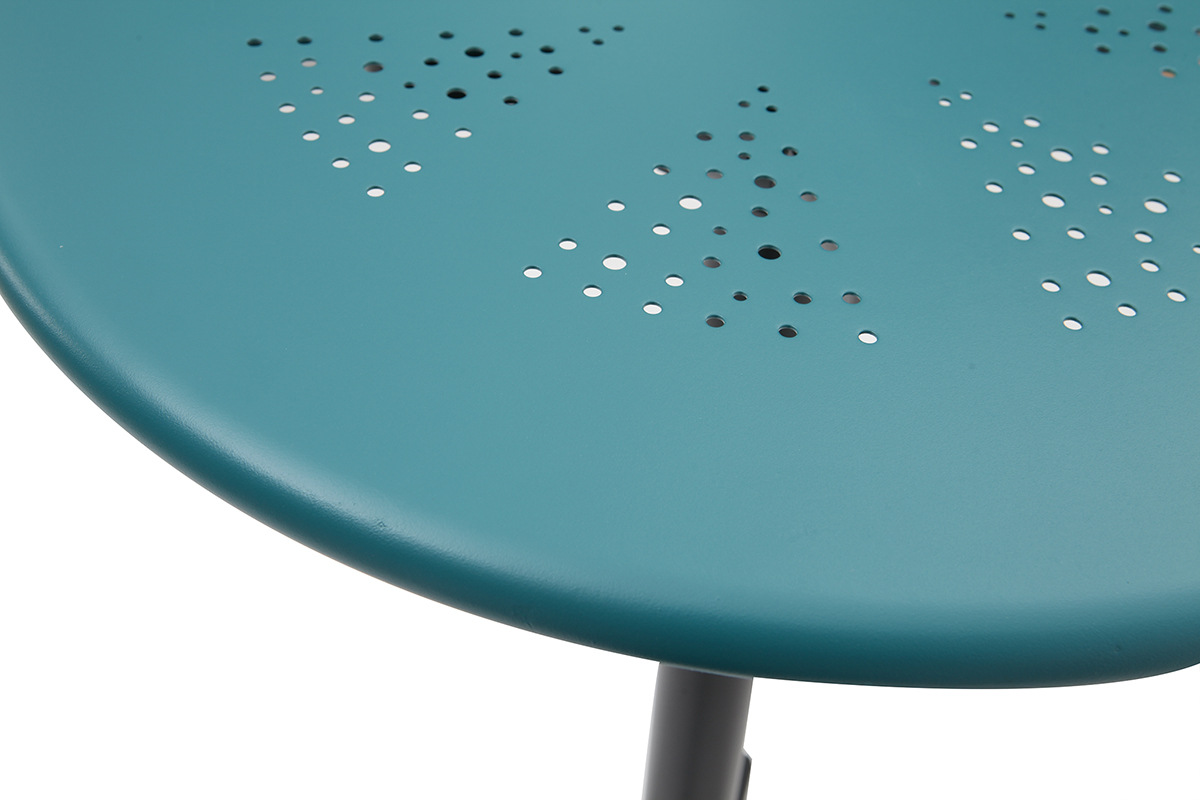 Mesa de bar plegable redonda en metal azul petrleo DOTS