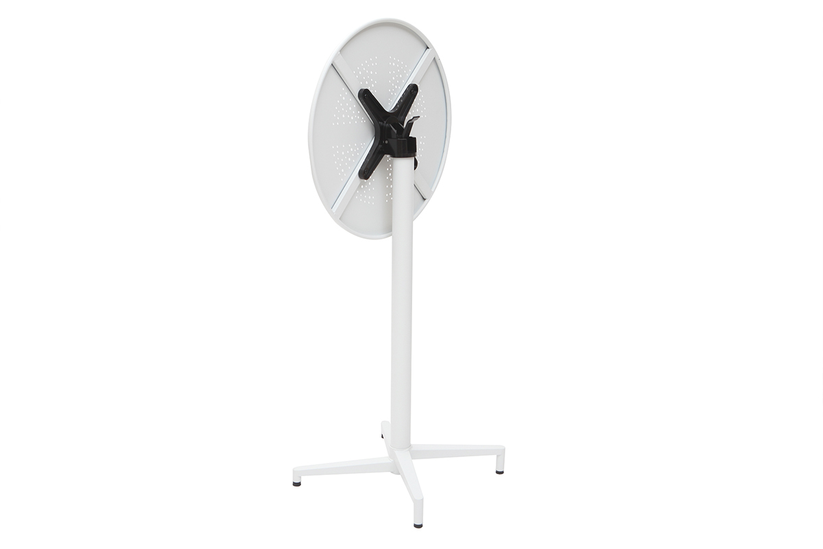Mesa de bar plegable redonda en metal blanco DOTS