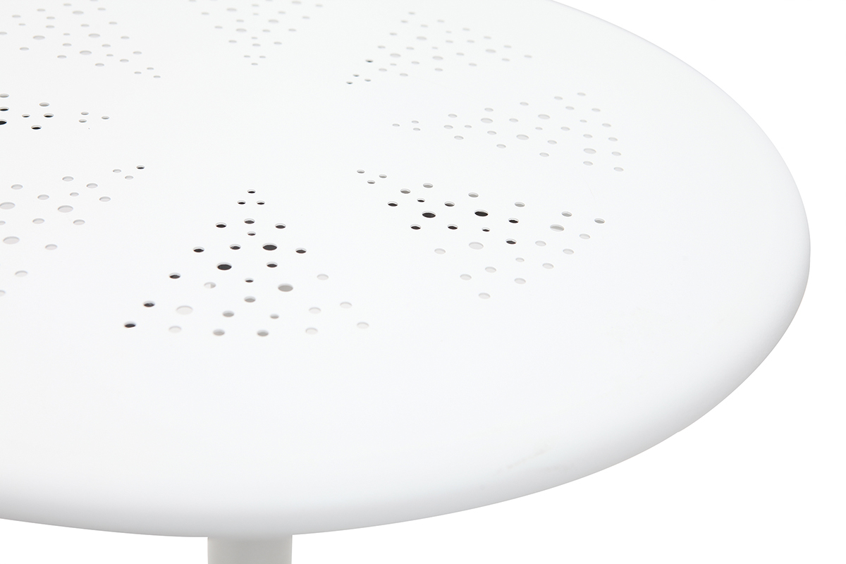 Mesa de bar plegable redonda en metal blanco DOTS