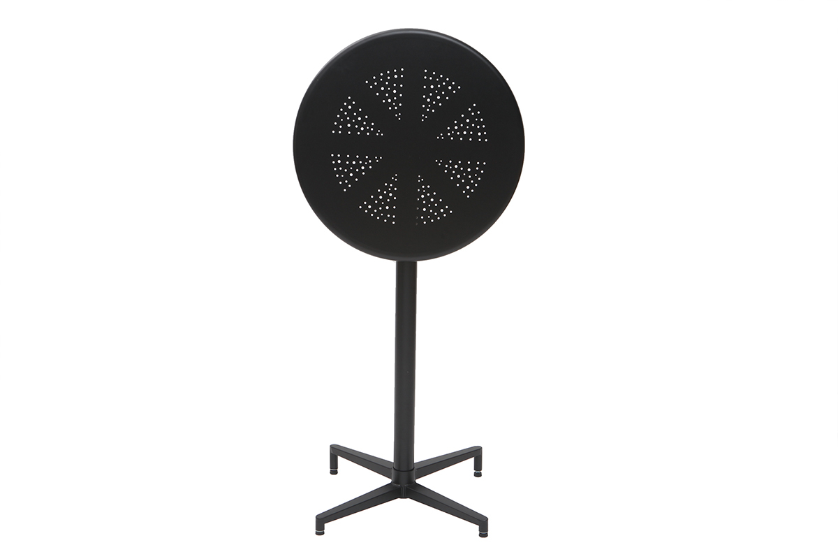 Mesa de bar plegable redonda en metal negro DOTS
