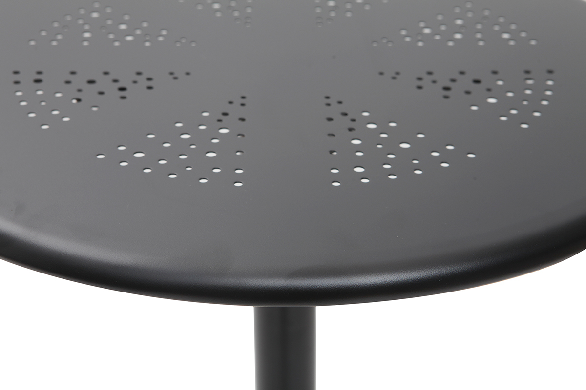 Mesa de bar plegable redonda en metal negro DOTS
