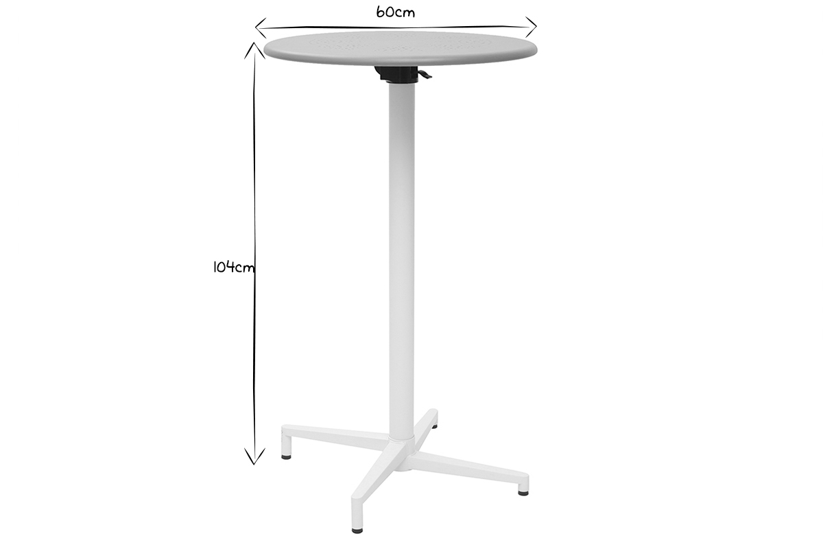 Mesa de bar plegable redonda en metal verde DOTS