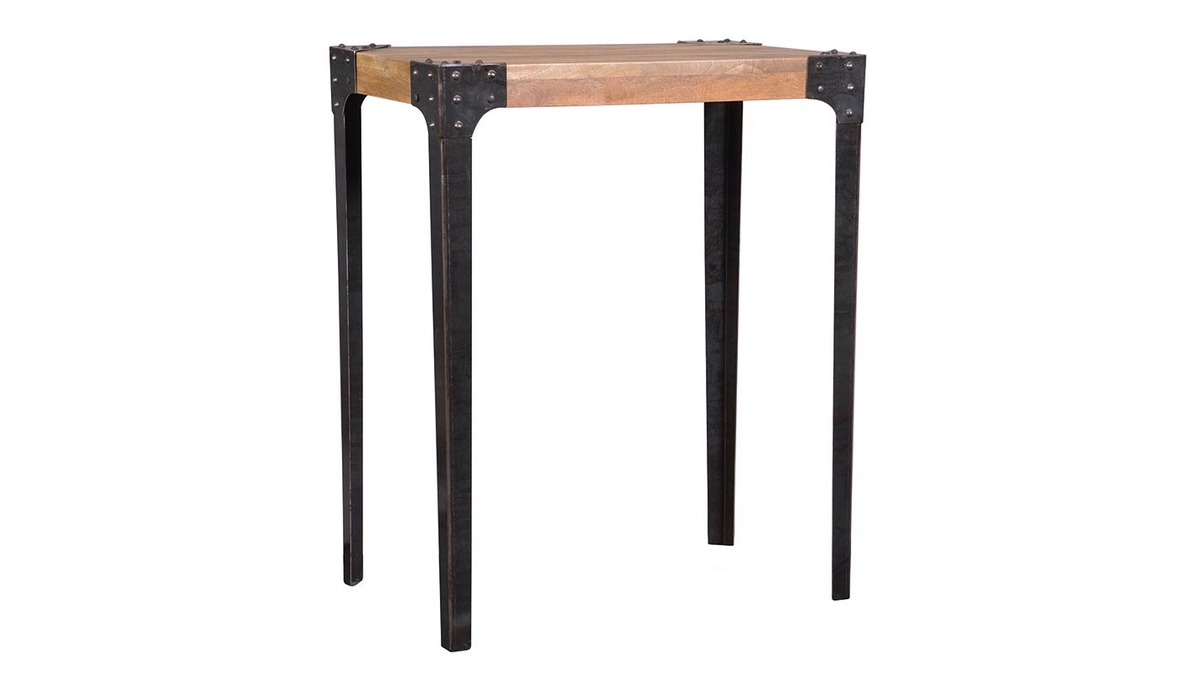 Mesa de bar rectangular diseo industrial madera y metal MADISON