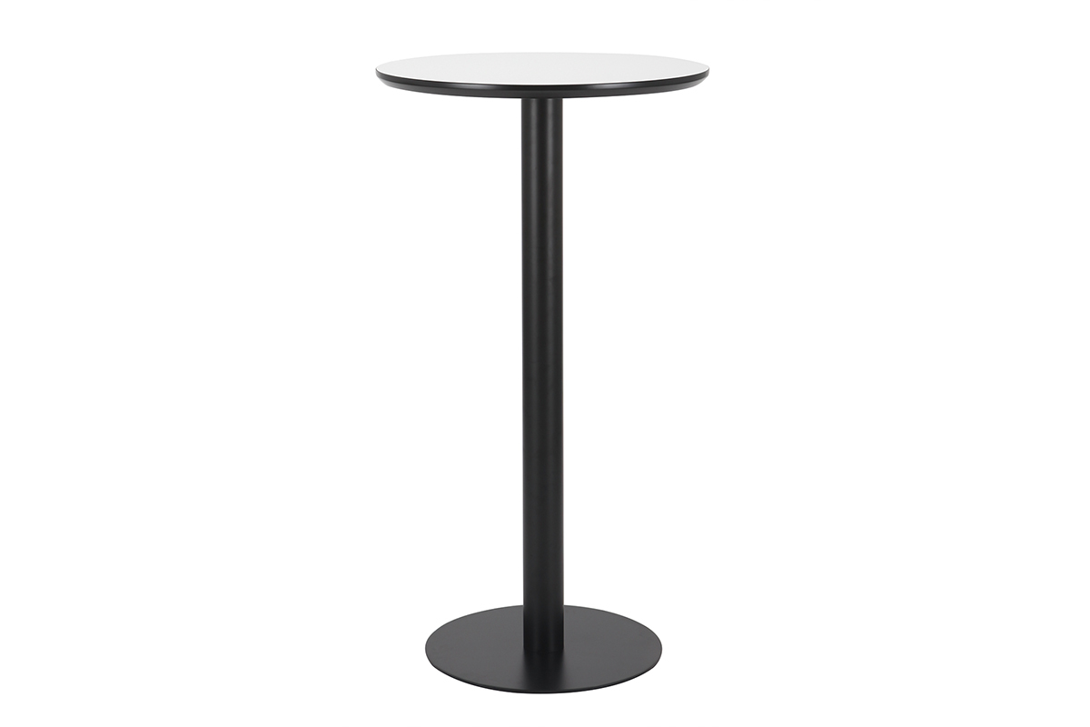 Mesa de bar redonda blanca y negra PENCO