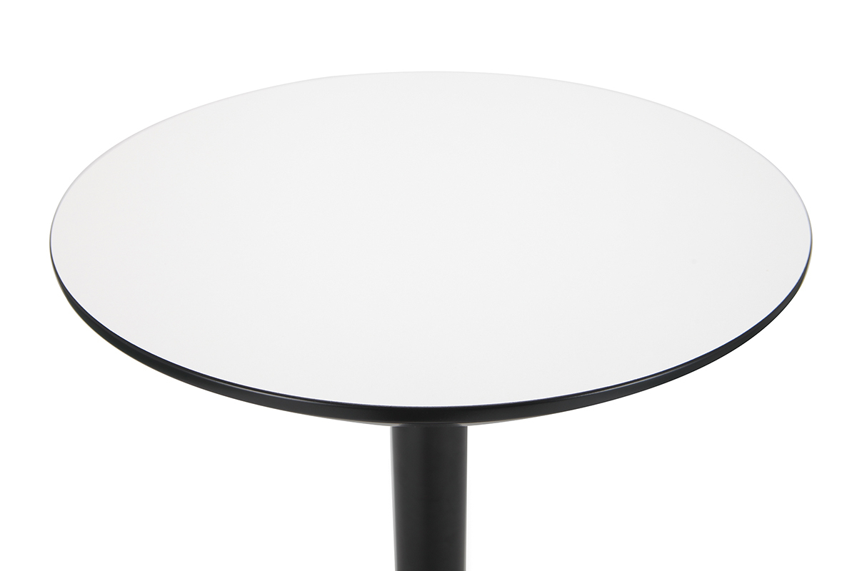 Mesa de bar redonda blanca y negra PENCO