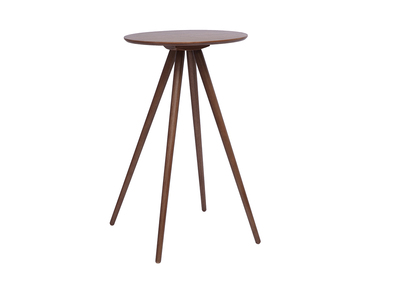 Mesa de bar redonda de madera oscura nogal L60 cm NORDECO
