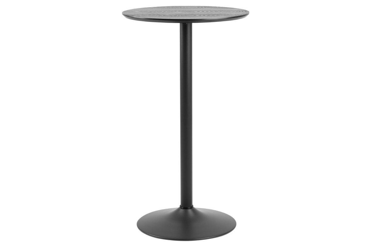 Mesa de bar redonda madera negra y metal D60 cm KALI