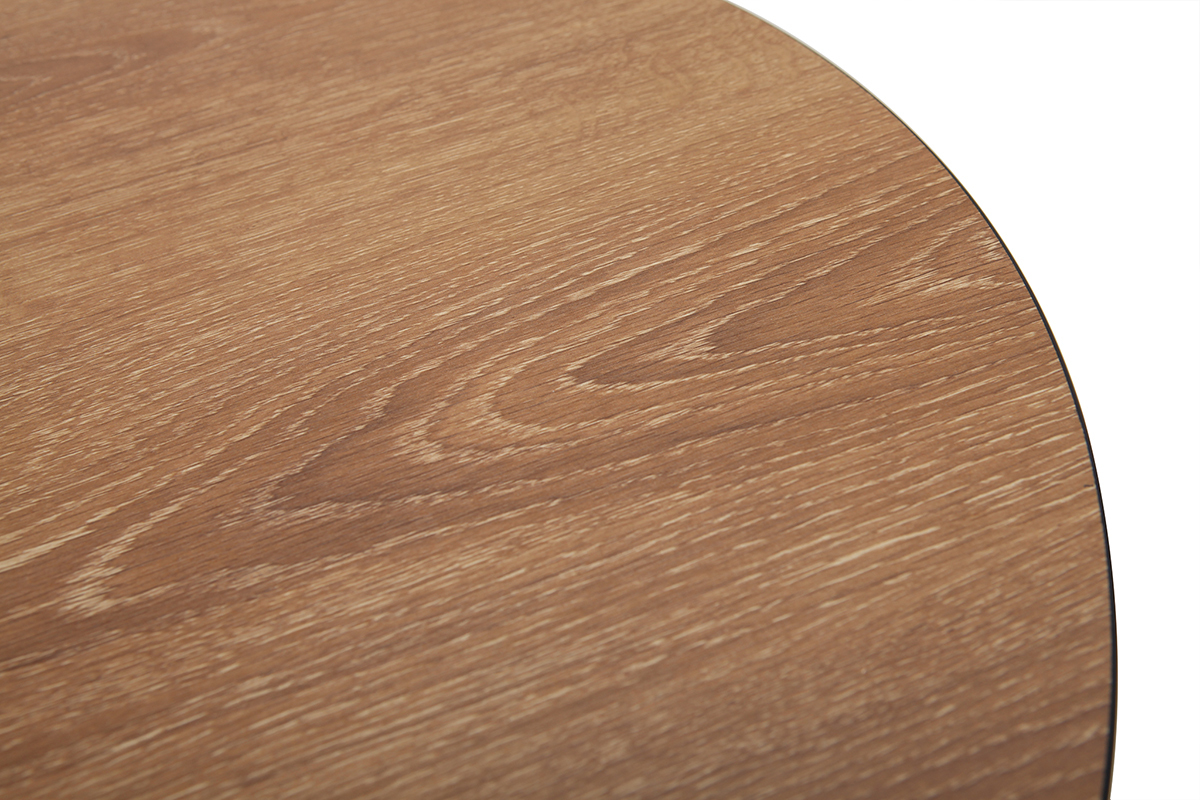 Mesa de bar redonda madera y negra PENCO