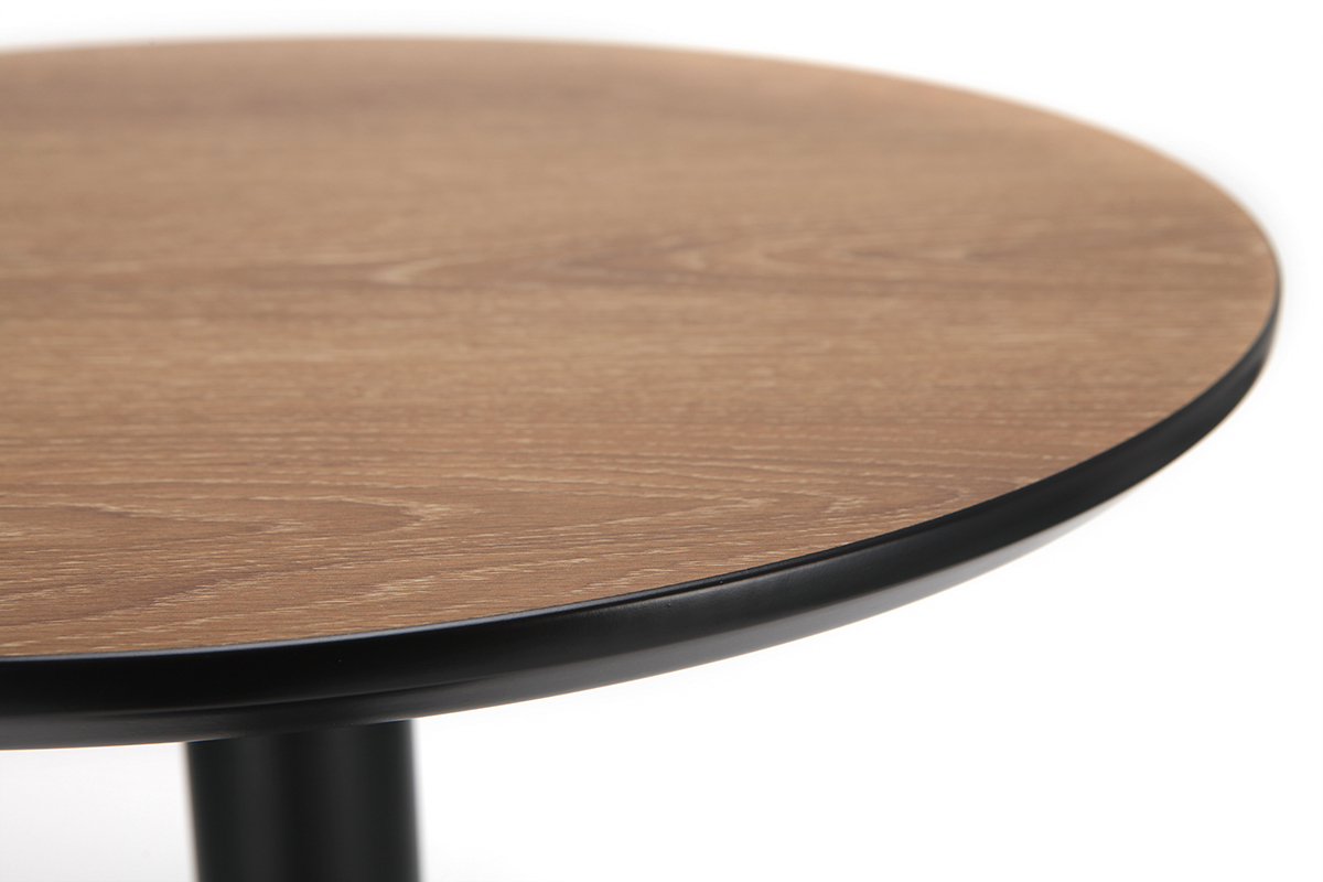 Mesa de bar redonda madera y negra PENCO