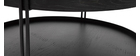 Mesa de centro acabado roble negro y metal D80 cm TWICE