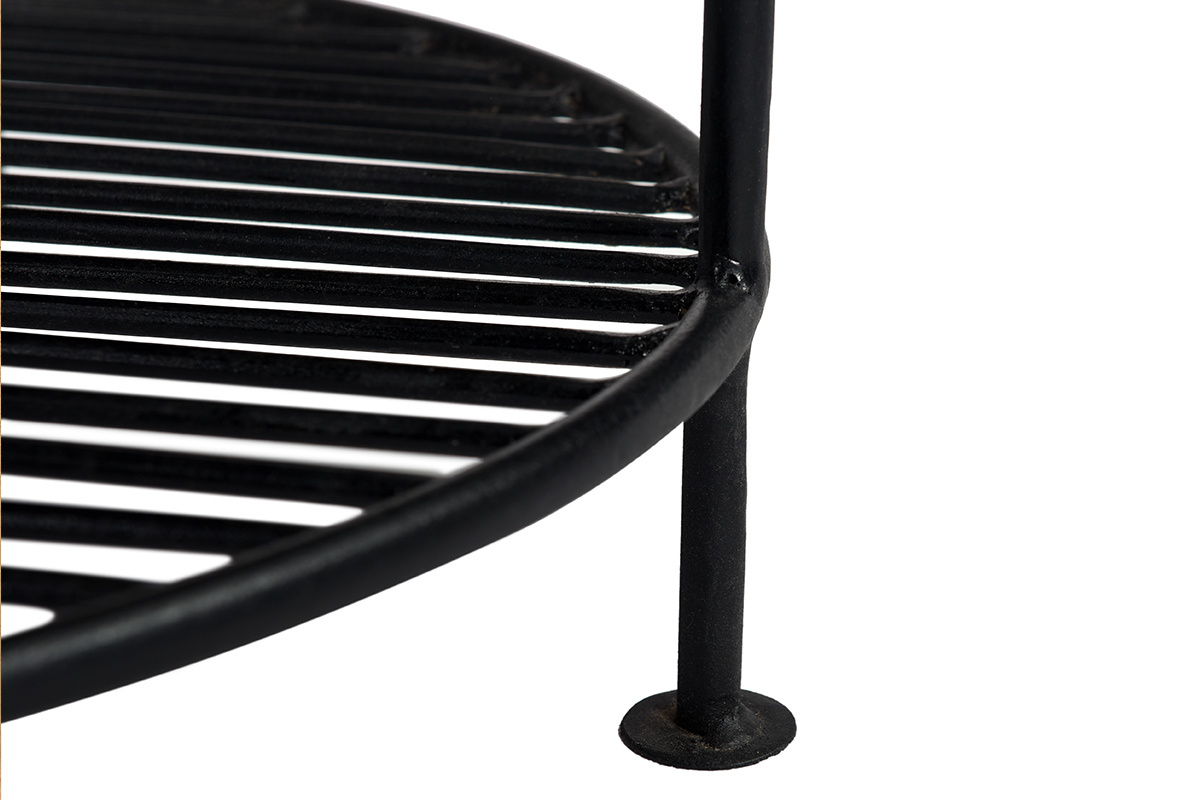 Mesa de centro acacia y metal negro PART