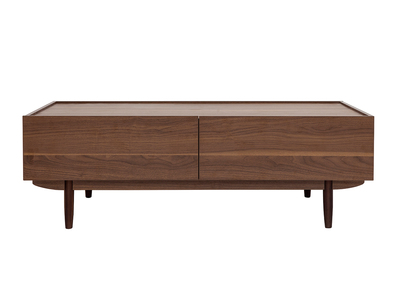 Mesa de centro con cajones de madera oscura 120 cm SANAA