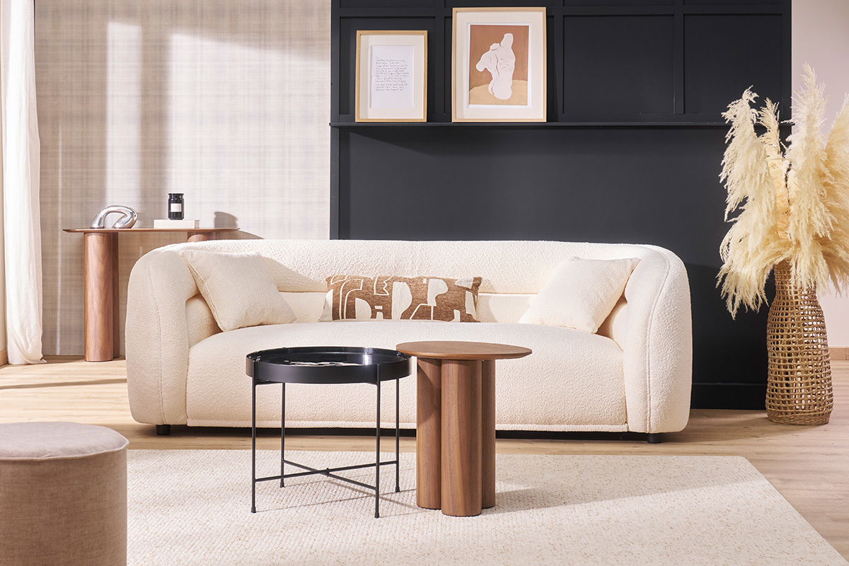 Mesa de centro con tablero reversible azul petrleo y negro SATEEN
