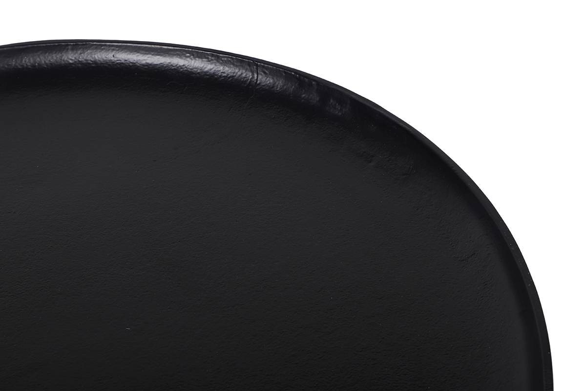 Mesa de centro de aluminio negro y madera de mango dim. 75cm LUMI