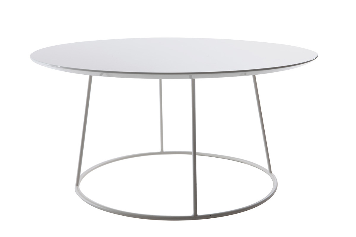 Mesa de centro de diseo color blanco KALY