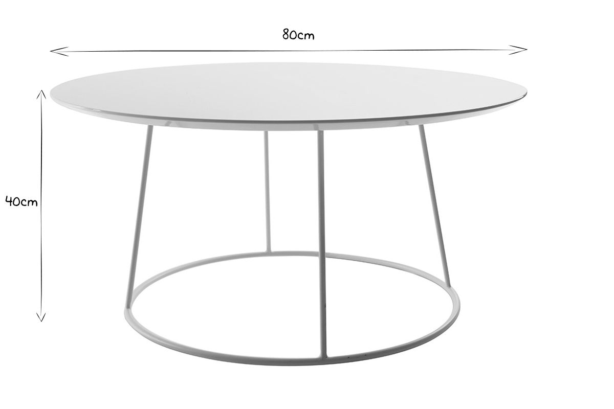 Mesa de centro de diseo color blanco KALY