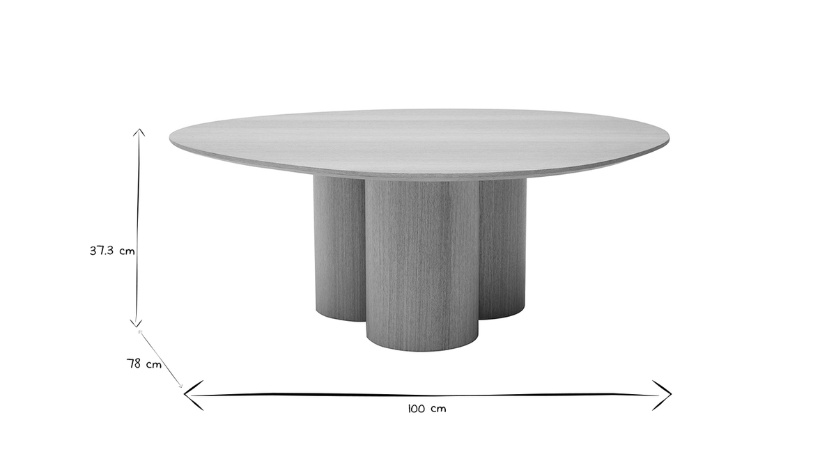 Mesa de centro de diseo de madera clara 100 cm HOLLEN