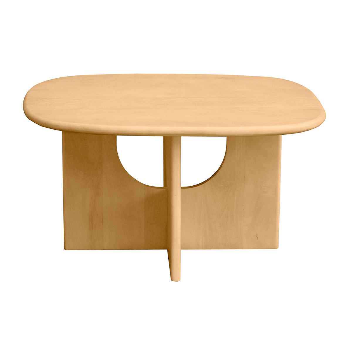 Mesa de centro de diseño en madera clara de mango maciza L80 cm MASSARI