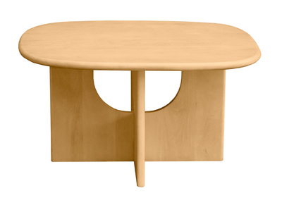 Mesa de centro de dise&ntilde;o en madera clara de mango maciza L80 cm MASSARI