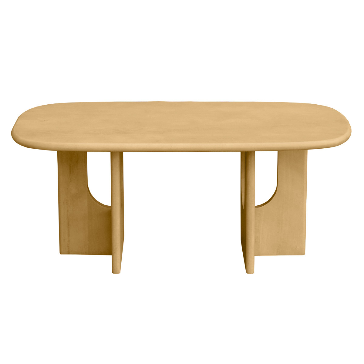 Mesa de centro de diseño en madera clara de mango macizo MASSARI