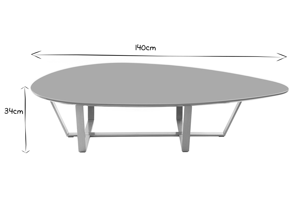 Mesa de centro de diseo gris pardo MILLA
