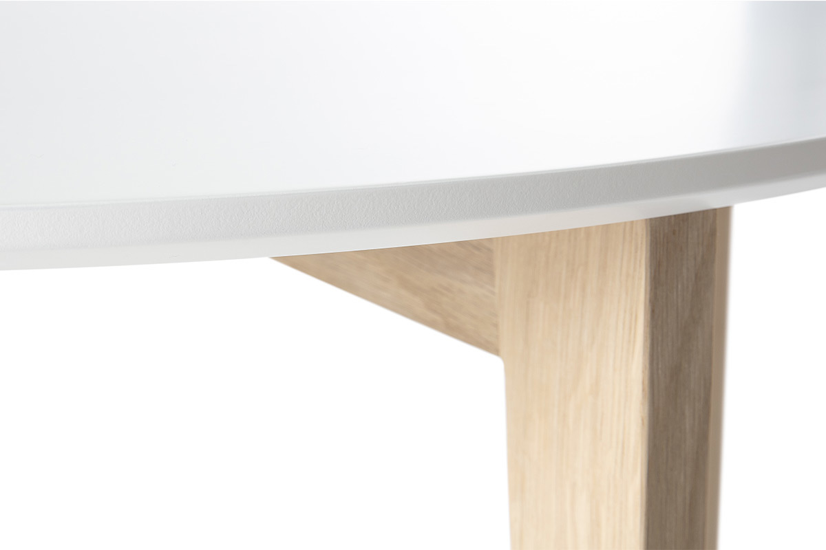 Mesa de centro de diseo lacada blanca y madera natural LARGO