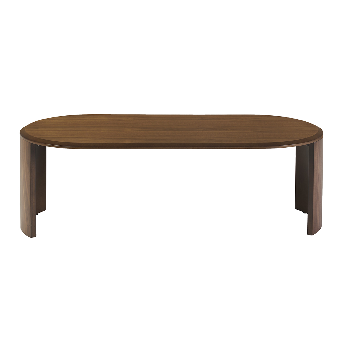 Mesa de centro de diseño ovalada en madera oscura nogal L120 cm ASSA