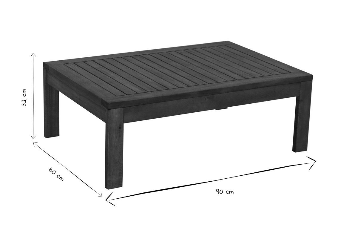 Mesa de centro de jardn de madera maciza 90 cm SALVADOR