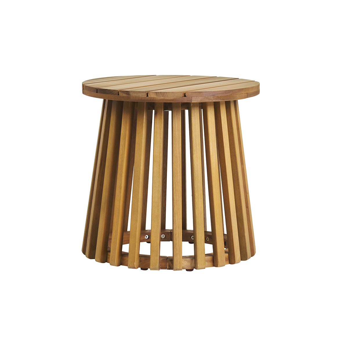 Mesa de centro de jardín redonda de madera maciza 40 cm - NASSAU