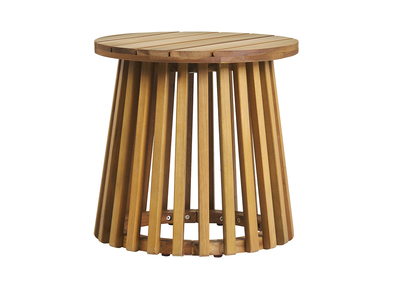 Mesa de centro de jardín redonda de madera maciza 40 cm - NASSAU