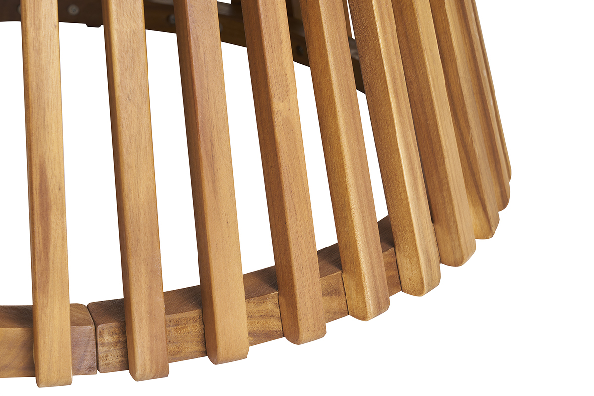 Mesa de centro de jardn redonda de madera maciza 80 cm - NASSAU